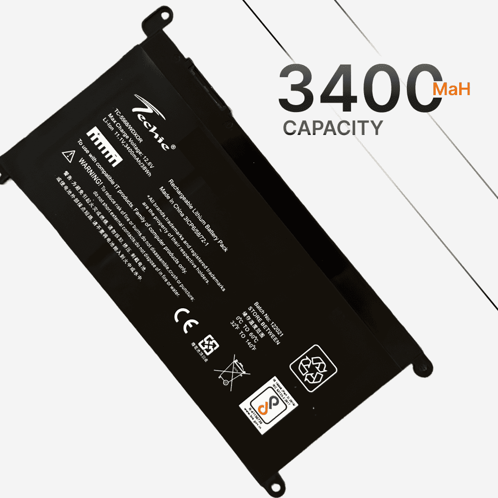 Techie Compatible Dell 5568 Battery for T2JX4 WDX0R WDXOR Inspiron 5378 Series Laptops.