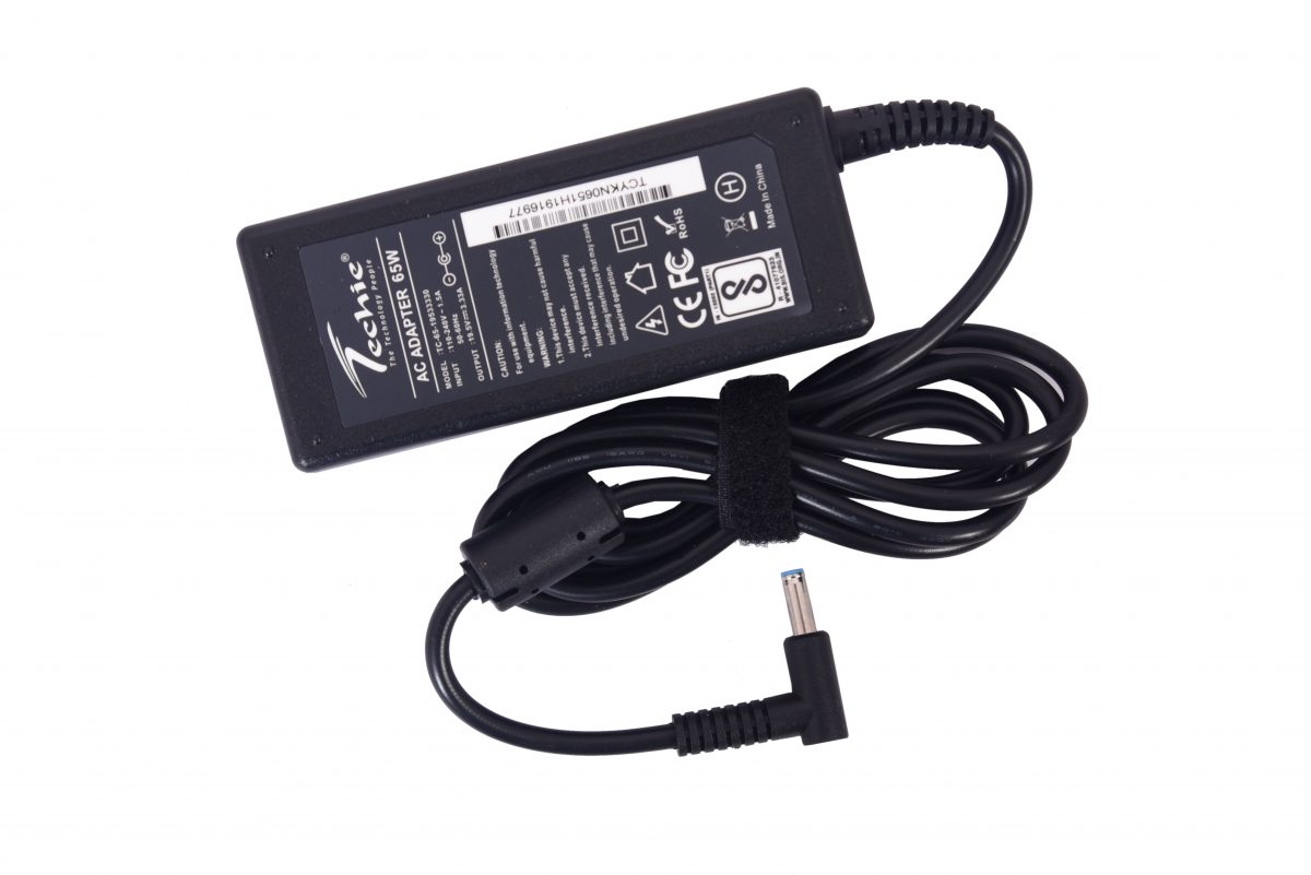 Techie 65W 19.5V 3.33A Pin size 4.5mm x 3.0mm compatible HP laptop charger.
