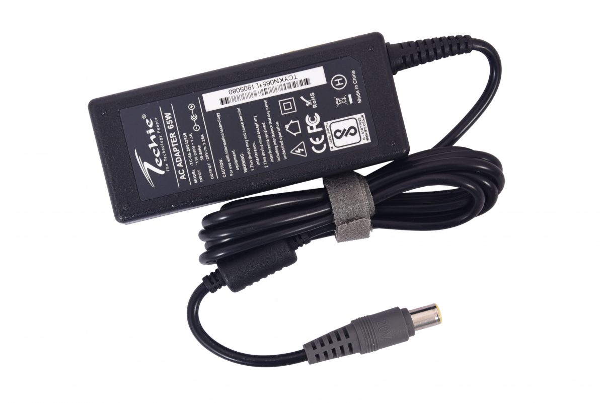 Techie 65W 20V 3.25A Pin size 7.9mm x 5.5mm x 0.9mm compatible Lenovo laptop charger.