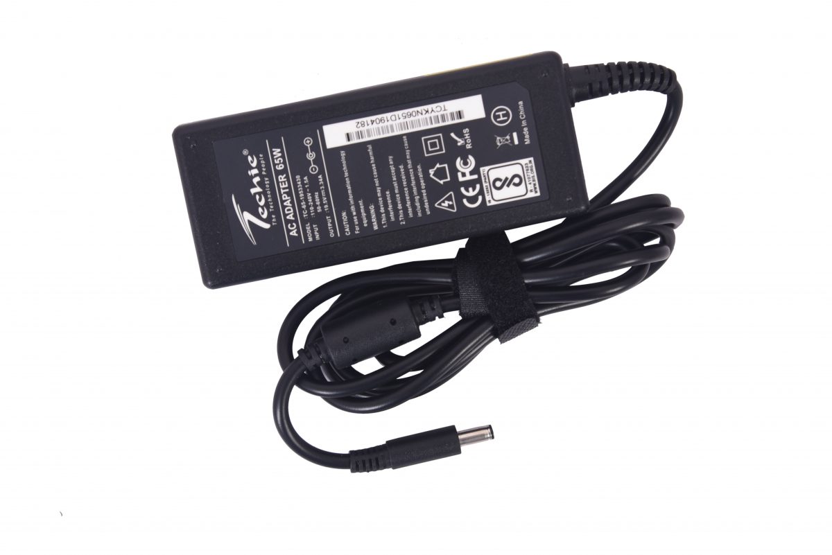 Techie 65W 19.5V 3.34A Pin size 4.5mm x 3.0mm compatible Dell laptop charger.