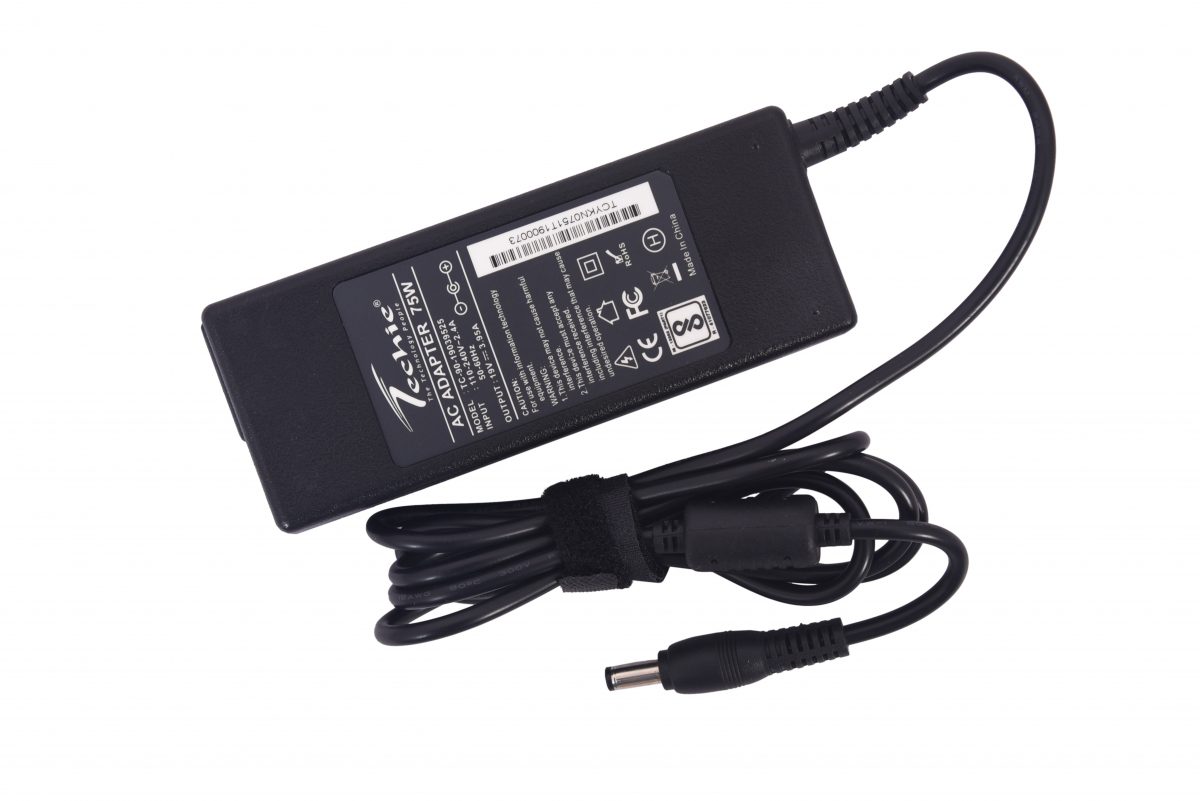 Techie 75W 19V 3.95A Pin size 5.5mm x 2.5mm compatible Toshiba laptop charger.