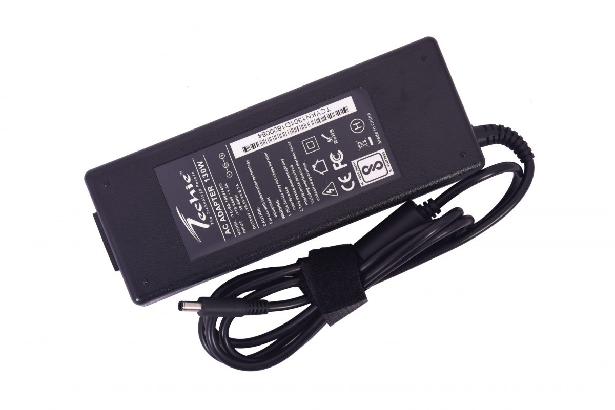 Techie 130W 19.5V 6.7A Pin size 4.5mm x 3.0mm compatible Dell laptop Charger.