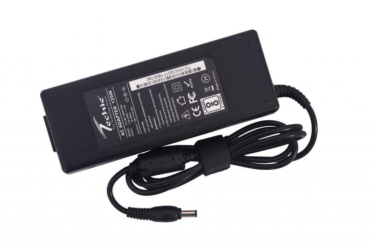 Techie 120W 19V 6.32A Pin size 5.5mm x 2.5mm compatible Lenovo laptop Charger.