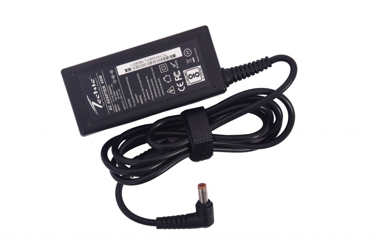 Techie 40W 20V 2A Pin size 5.5mm x 2.5mm compatible Lenovo laptop Charger.