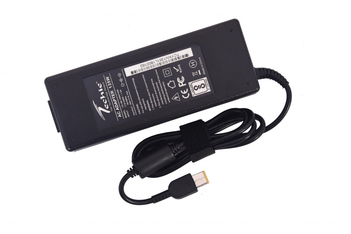 Techie 135W 20V 6.75A USB compatible Lenovo laptop Charger.