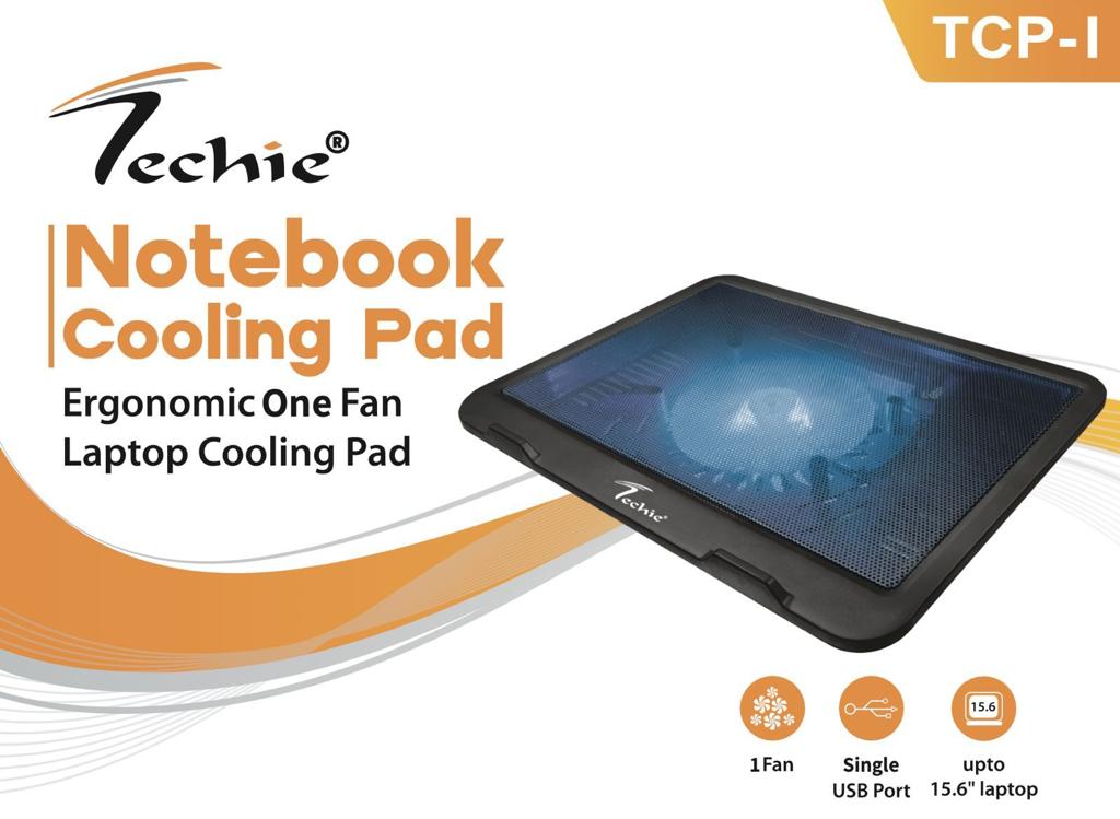 Techie One Fan Laptop Cooling pad for upto 15.6 Inch laptops.