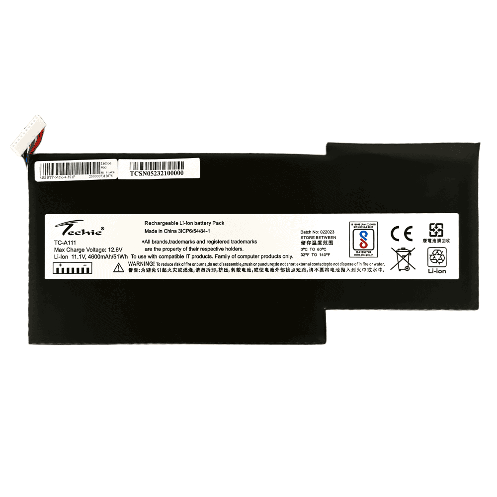 Techie Battery for MSI BTY-M6K, MS-17B4, MS-16K3.