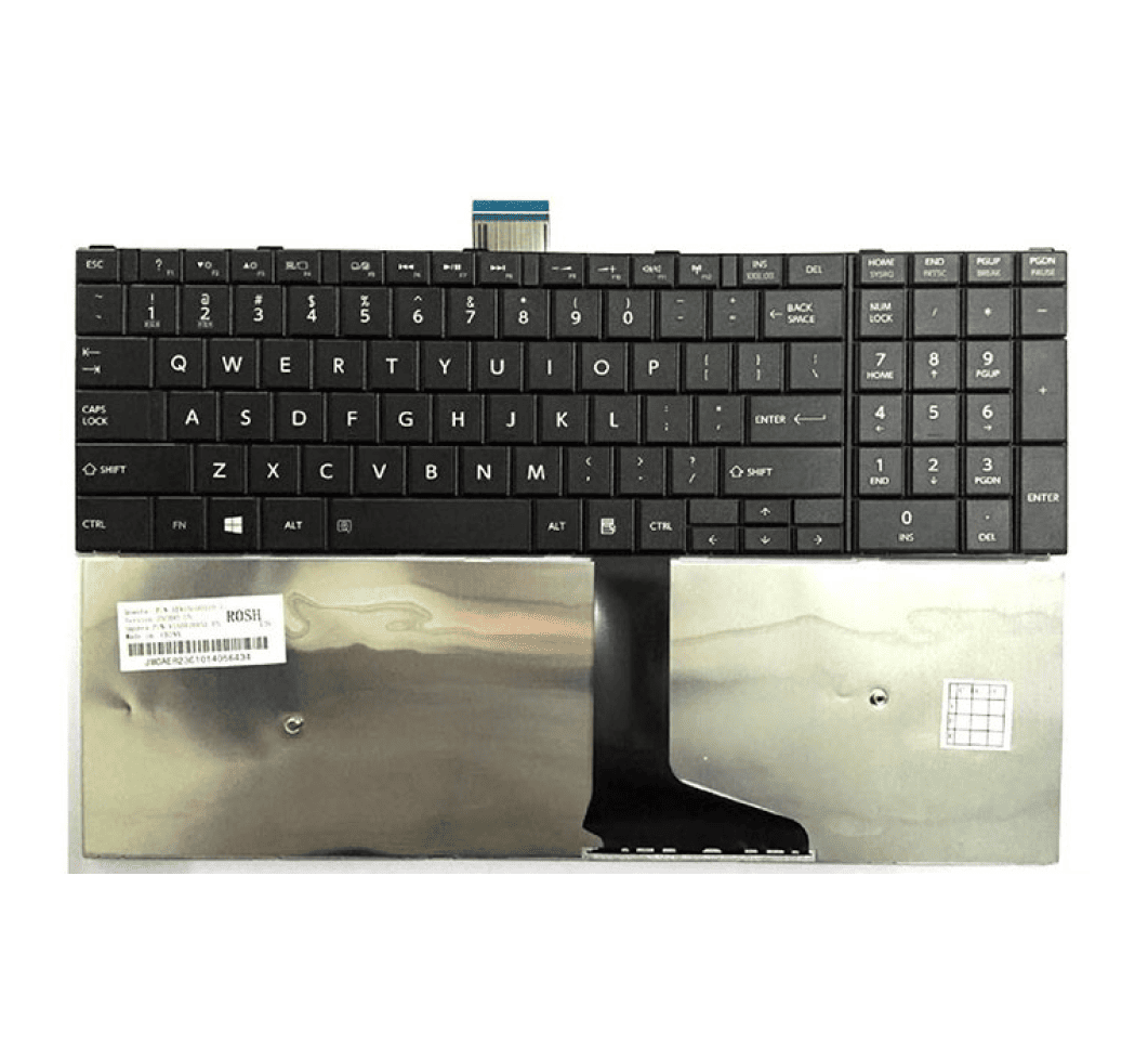 Techie Laptop Keyboard For Toshiba Satellite C50, 9Z.N7TSV.801, C50D, C50T, C55D, C55T Series Laptops