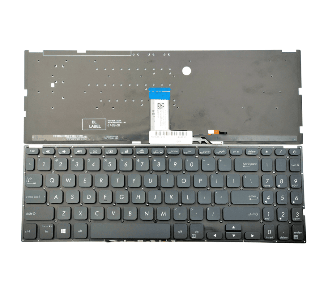 Techie Laptop Keyboard For Asus Vivobook X512, X512UA, F512DA, F512FA, X395, F512JA Laptops Silver