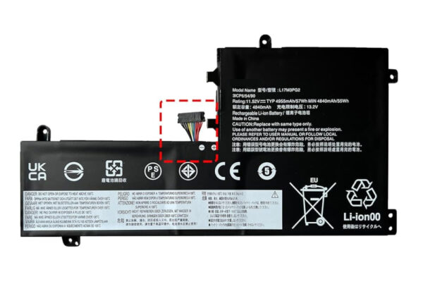 Techie Battery for Lenovo L17M3PG2 - Lenovo Legion Y7000, Y740-15IRHG Series Laptops (Short Cable, 4800mAh, 3-Cell)