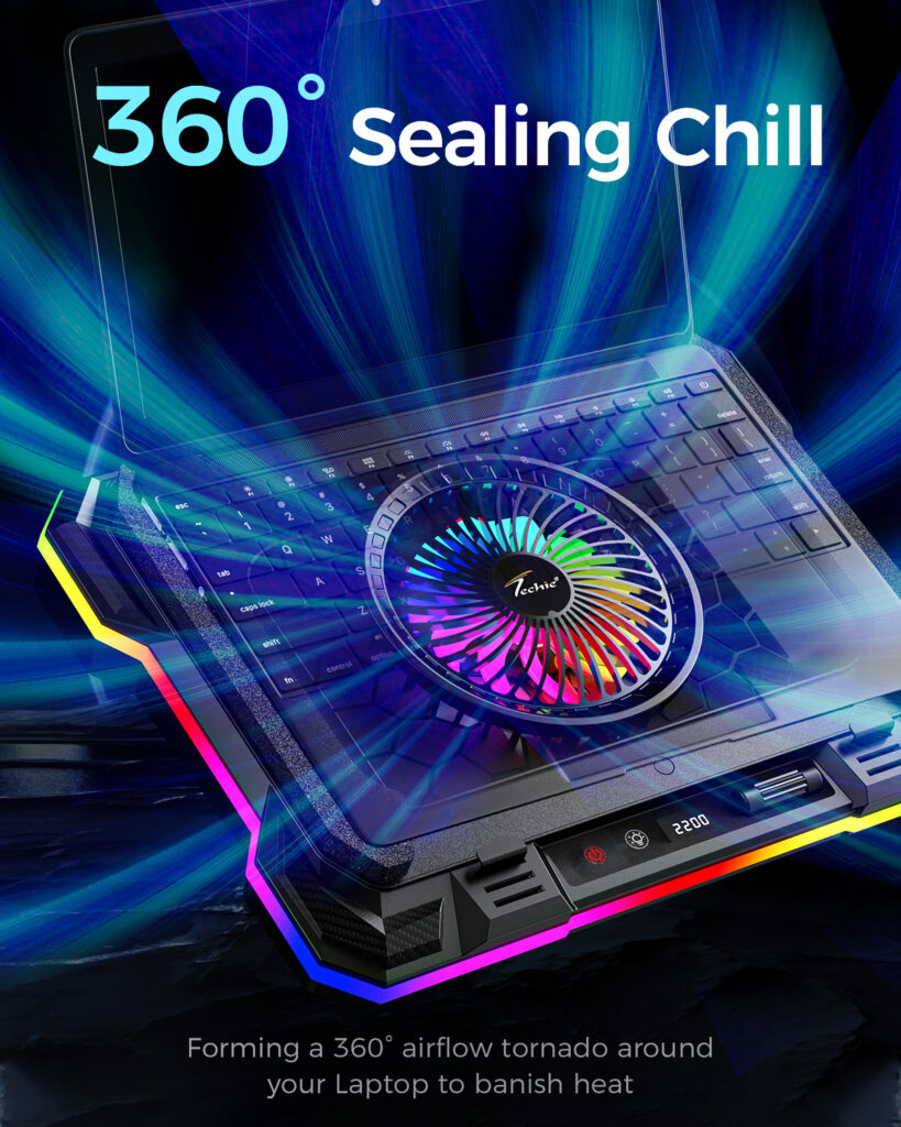 Techie TurboCooler 360° Laptop Cooling Pad features display 5