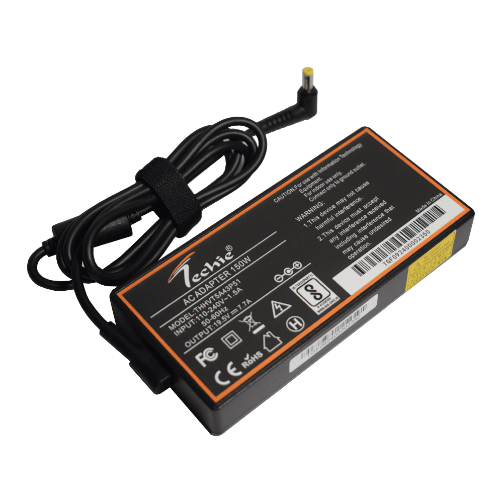 1-2 Techie 150W Laptop Charger for Acer Aspire 7 A715-71G, A717-71G, Nitro 5 AN515 Series(19.5V, 7.7A) 5.5*1.7MM Pin