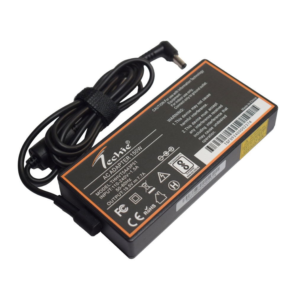 19.5V x 7.7A Techie 150W Laptop Charger for Asus ROG G53JW, G53SW, TUF FX504GM Series (19.5V, 7.7A) 5.5*2.5MM Pin.