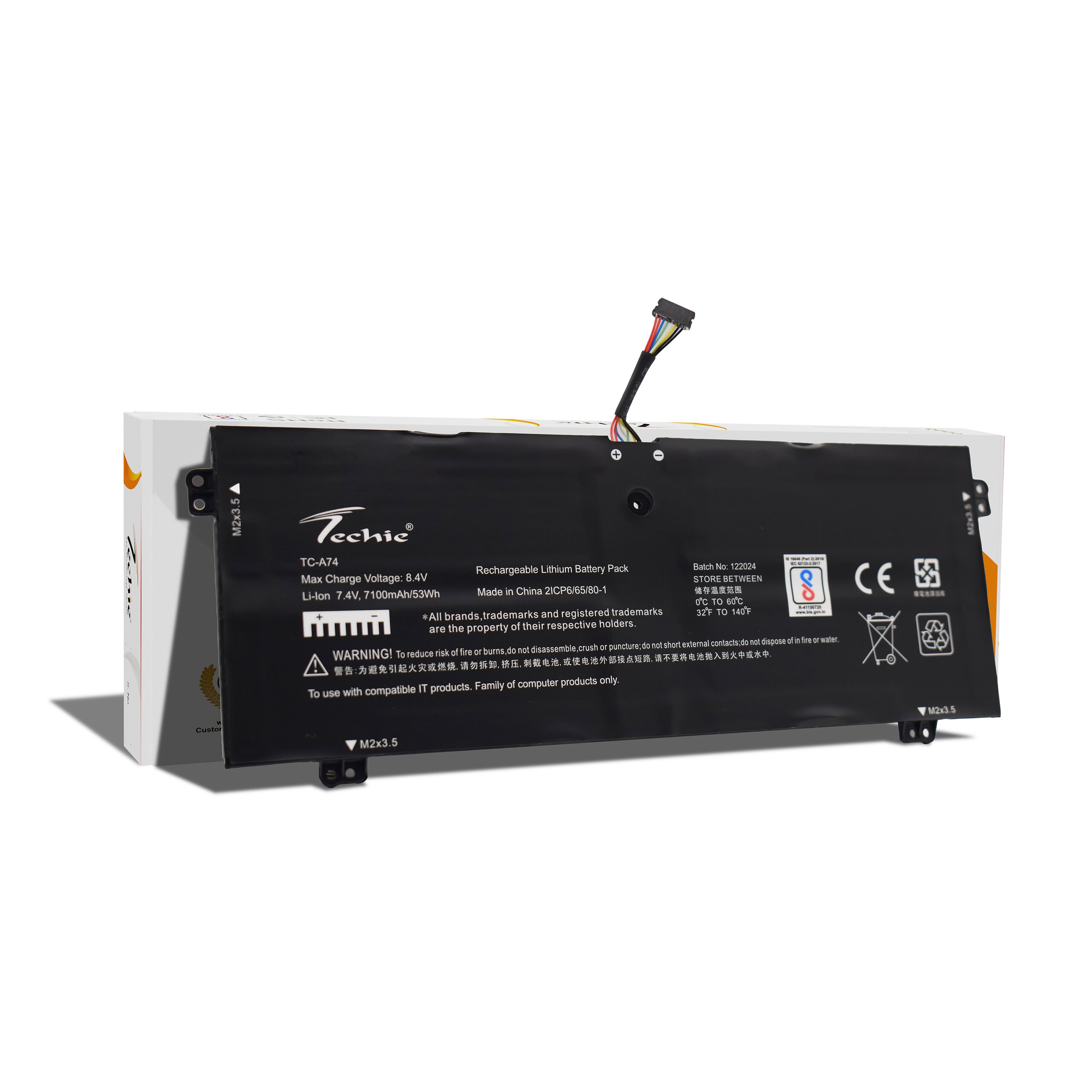 Techie Compatible Battery for Lenovo L16M4PB1, box Techie Compatible Battery for Lenovo L16M4PB1 – Yoga 730-13IKB, Yoga 730-13IWL Series Laptops (7140mAh, 4-Cell)