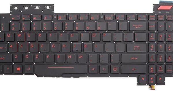 Techie Laptop Keyboard for Asus FX503VD, FX503VM, FX63V, FX63VM, FX63VD With Red Backlight