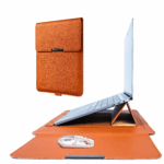 Techie 3-in-1 Laptop Sleeve Stand & Mouse Pad – Classic Tan Brown