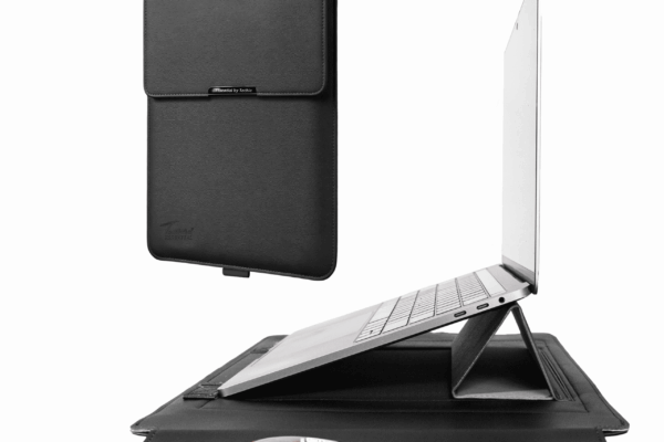 Techie 3-in-1 Laptop Sleeve – Stand & Mouse Pad, Matte Black