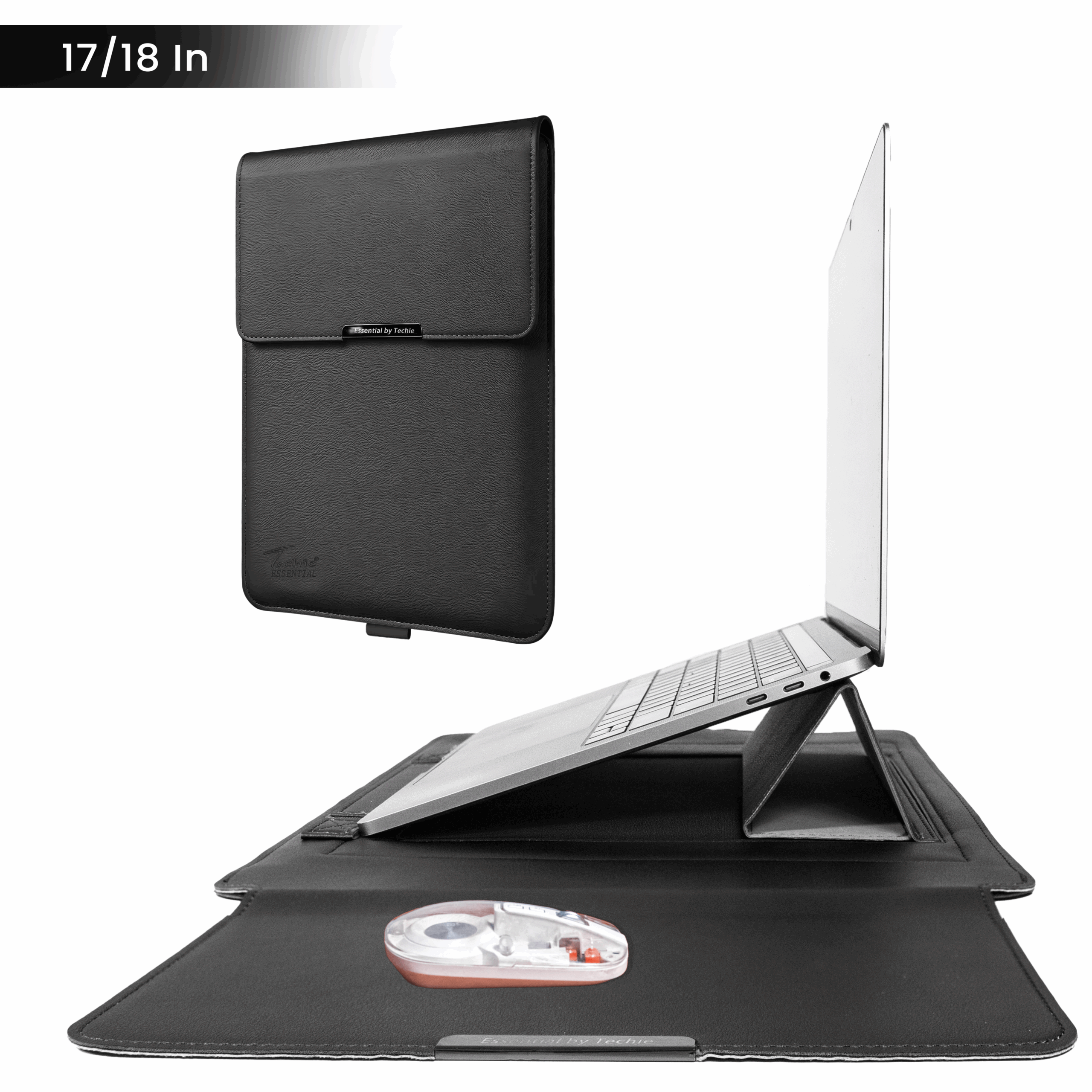 1s Techie 3-in-1 Multifunctional Laptop Sleeve with Stand & Mouse Pad - 17/18"